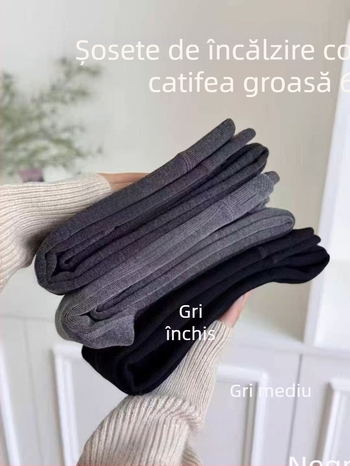 Colanți groși din bumbac-spandex, talie înaltă, elasticitate mare, unicolor