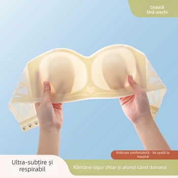 Sutien fara bretele din nylon, cupe in forma de urechi de iepure, cupe subtiri modelate, bretele detasabile duble