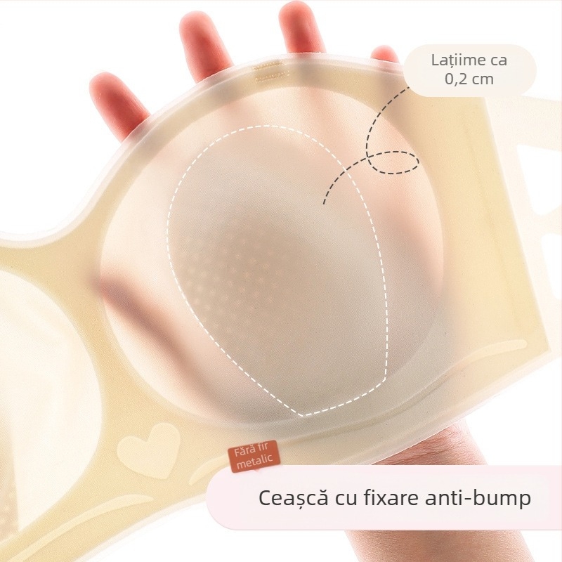 Sutien fara bretele din nylon, cupe in forma de urechi de iepure, cupe subtiri modelate, bretele detasabile duble