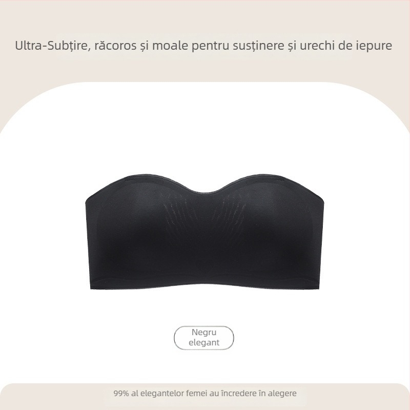 Sutien fara bretele din nylon, cupe in forma de urechi de iepure, cupe subtiri modelate, bretele detasabile duble