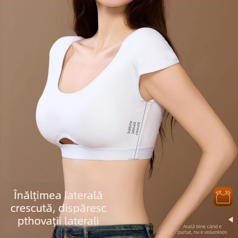 Top de sutien/tub din bumbac, cupă completă, cupă medie, stil vestă, susținere a sânilor și modelare a corpului