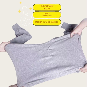 Pantaloni bărbați calduți – 70% bumbac; talie înaltă; lungime 9/10; pantaloni cu mansete; protecție pentru genunchi și talie