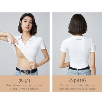 Sutien push-up invizibil din nylon, cupe modelate subțiri, bretele fixe duble, spate frumos