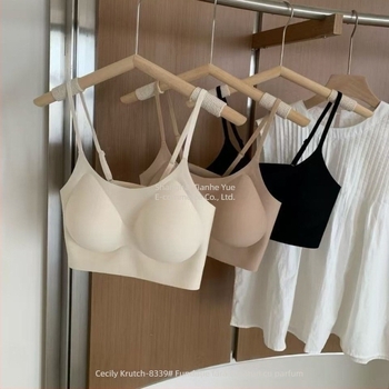 Sutien din nylon, cupe 3/4, cupe modelate subțiri, căptușeală din burete, stil vestă