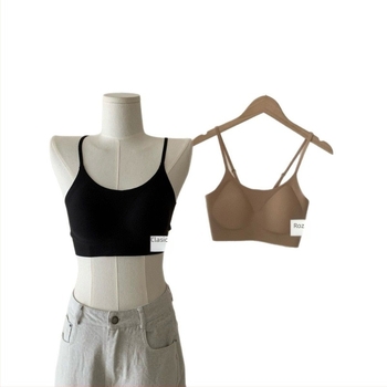 Sutien din nylon, cupe 3/4, cupe modelate subțiri, căptușeală din burete, stil vestă