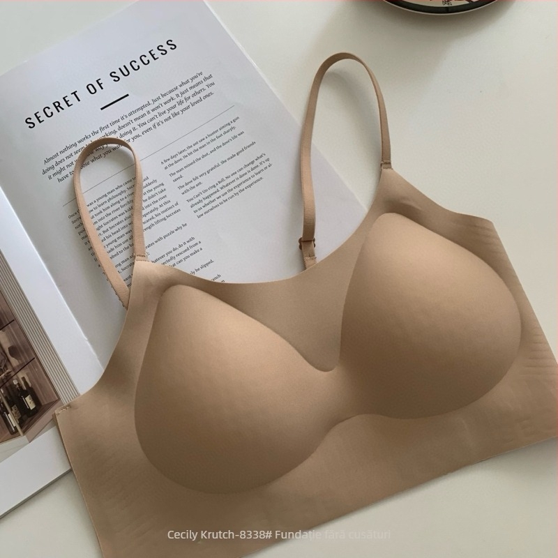 Sutien din nylon, cupe 3/4, cupe modelate subțiri, căptușeală din burete, stil vestă