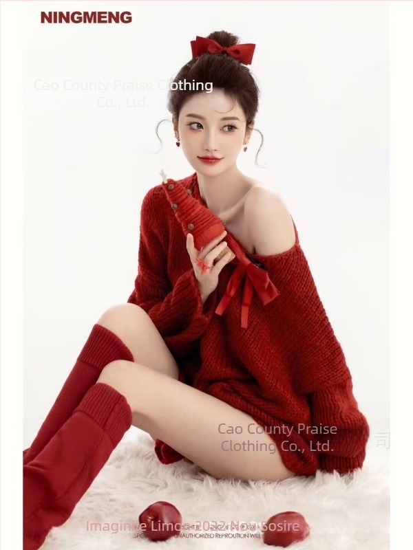 Pulover pentru ședință foto în studio, temă Anul Nou/Crăciun | Yi Mei Fang | poliester, 90% poliester | iarnă 2022 | pentru femei 18-24