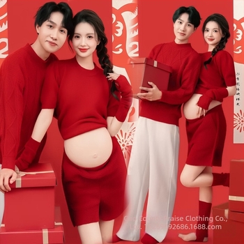 Set pentru ședință foto de maternitate, mâneci lungi, costum cu fustă, lungime medie a fustei, poliester 50-70%