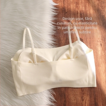 Sutien sport fără cusături, fără sârmă, cu susținere moale, cupă 3/4, cupe subțiri modelate