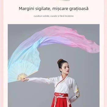 Fan de dans din mătase – stil clasic, din bambus