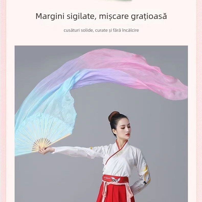 Fan de dans din mătase – stil clasic, din bambus