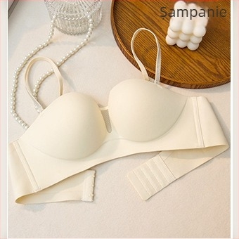 Sutien fără fir, stil tub, cupă 1/2, push-up, fără cusături, nylon