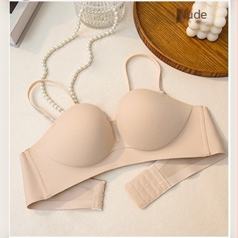 Sutien fără fir, stil tub, cupă 1/2, push-up, fără cusături, nylon