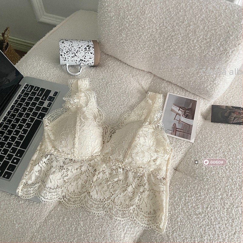 Top tubular din dantelă, fără bretele, cupe subțiri, 3/4, din nylon respirabil