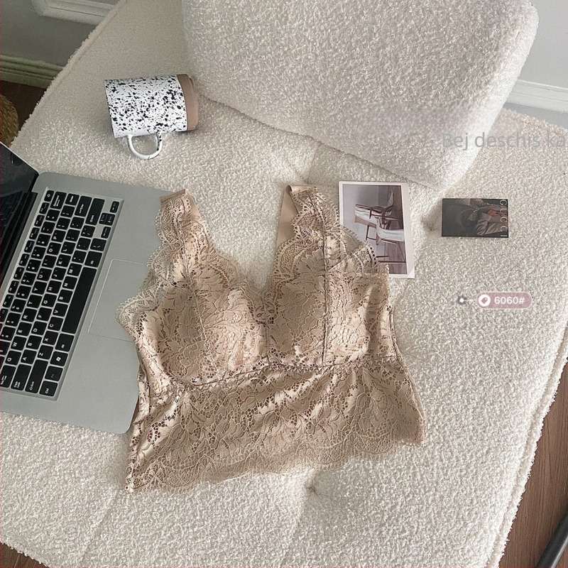 Top tubular din dantelă, fără bretele, cupe subțiri, 3/4, din nylon respirabil