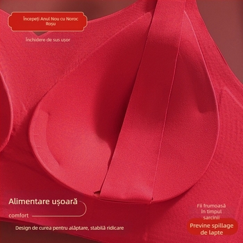 Sutien de alăptare pentru sarcină – fără sârmă, fără cusături, pentru alăptare, închidere la spate cu patru rânduri de cârlige, cupe modelate subțiri