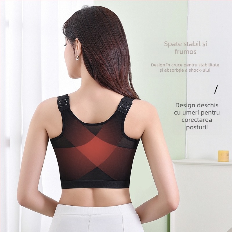 Sutien de alăptare cu suport reglabil, material nylon, căptușeală din spandex 100%, bretele detașabile tip halter, cupe subțiri, închidere frontală