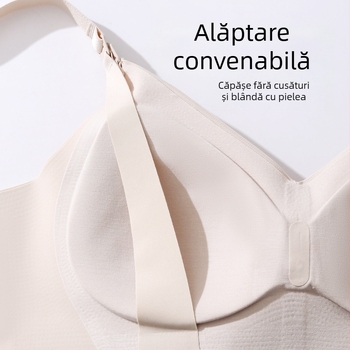 Sutien de alăptare cu cupe modelate subțiri, material nylon, fără arc, potrivit pentru toate etapele
