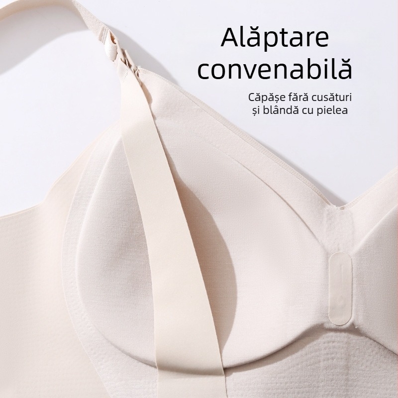 Sutien de alăptare cu cupe modelate subțiri, material nylon, fără arc, potrivit pentru toate etapele