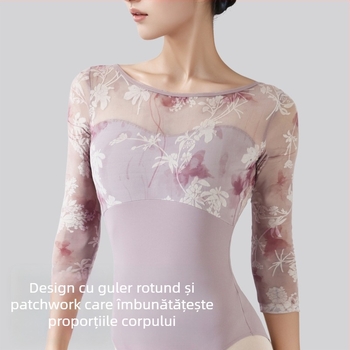 Salopetă de dans cu mâneci lungi, din nailon, 80% nailon, îmbrăcăminte de dans pentru bărbați