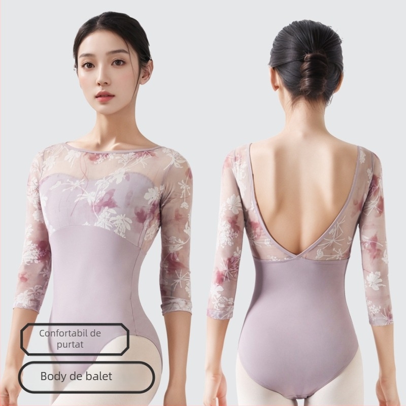 Salopetă de dans cu mâneci lungi, din nailon, 80% nailon, îmbrăcăminte de dans pentru bărbați