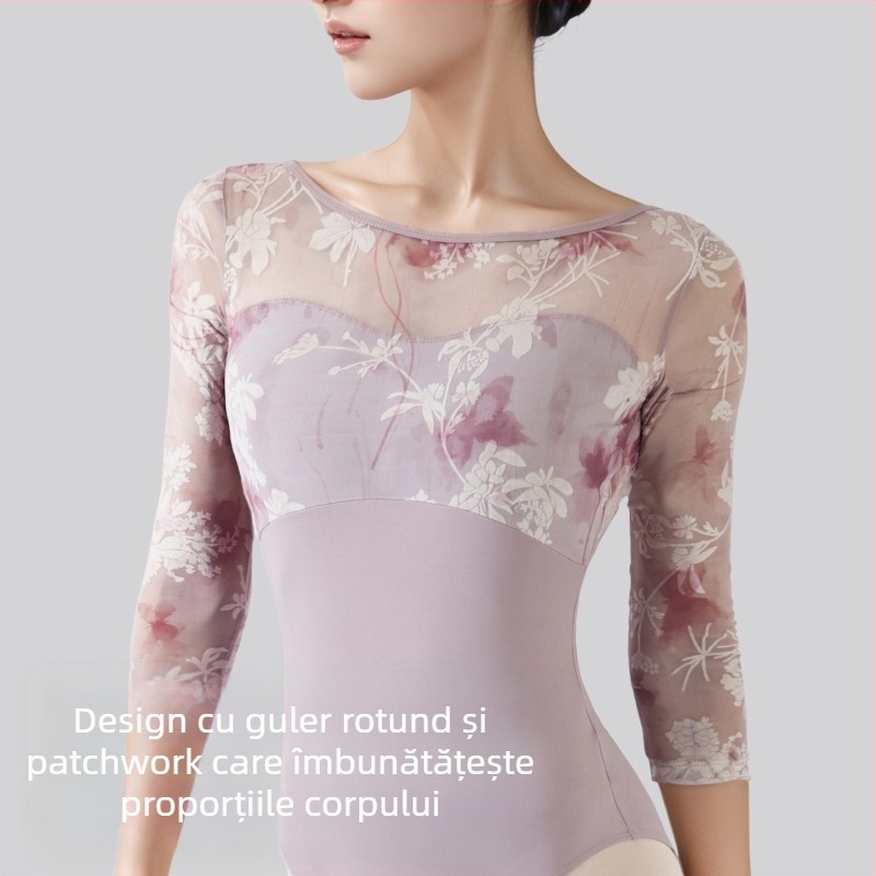 Salopetă de dans cu mâneci lungi, din nailon, 80% nailon, îmbrăcăminte de dans pentru bărbați