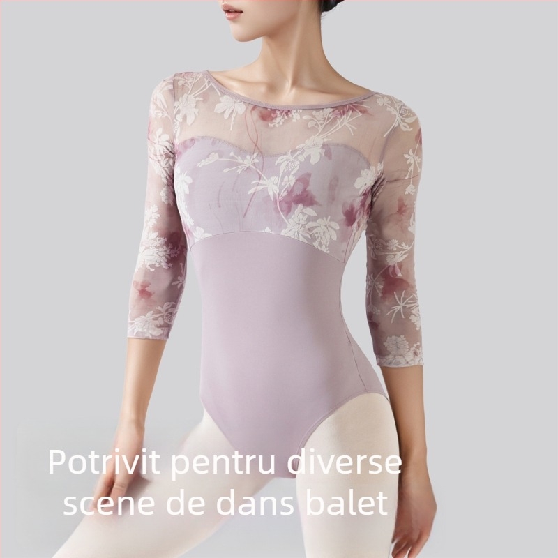 Salopetă de dans cu mâneci lungi, din nailon, 80% nailon, îmbrăcăminte de dans pentru bărbați