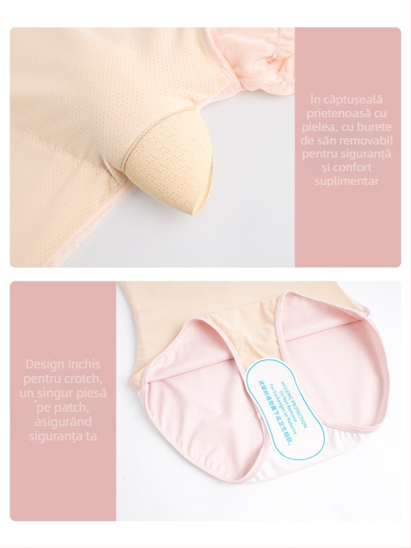 Body balet pentru femei – imprimeu cu flori rupte, material nylon, căptușeală poliester-viscoză, potrivit pentru balet și scenă