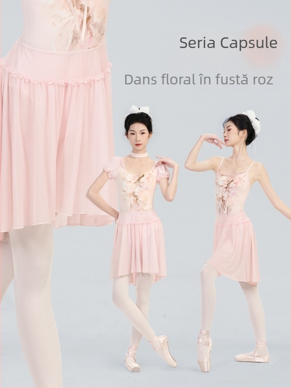 Fustă de balet pentru adulți, talie elastică, plasă moale, exterior nylon 95%, căptușeală spandex 5%, lungime medie