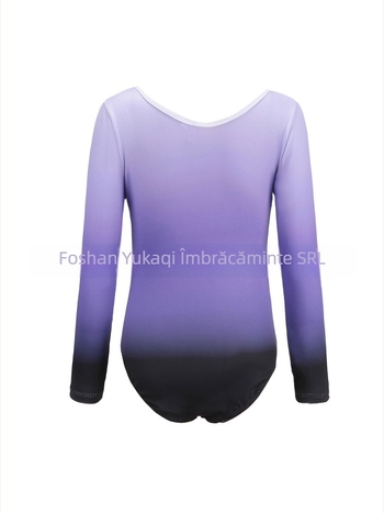 Set elastic de gimnastică pentru copii pentru dans cu diamante, costum de balet pentru fete, floare gradient pe cap, costum pentru examenul de dans chinezesc, costum de dans (90% poliester + 10% elastan; tratament moale; pentru fete; copii 3–8 ani)