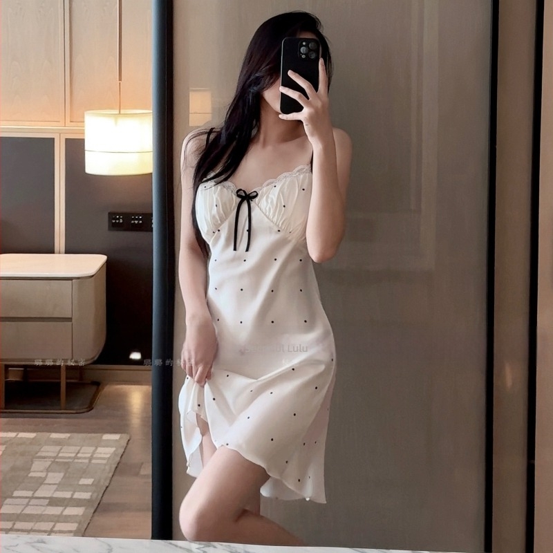 Rochie de noapte sexy cu bretele pentru vară, cu pernă în bust, fără mâneci, decolteu în V, țesătură subțire din chiffon poliester