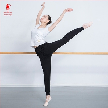 Pantaloni de dans moderni, material din bumbac 80% bumbac, căptușeală 95% bumbac, unisex adulți, potriviți pentru balet, teatru, dans latino, dans popular