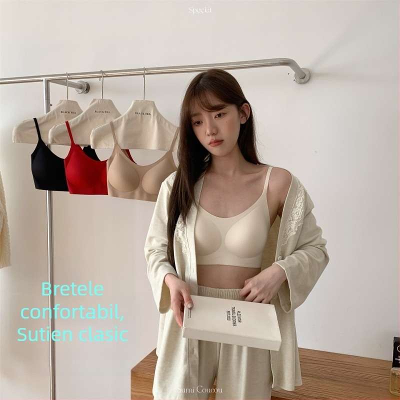 Sutien tip cămașă, material modal, căptușeală din mătase Mulberry, cupe 3/4, cupe subțiri modelate, design invizibil