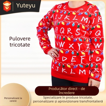 Pulover tricotat cu guler rotund pentru iarnă (Cod produs: 139 cartoon christmas tree; Metodă de procesare: OEM/customizarea în funcție de mostră și desene; Probă: 3 zile; Capacitate de producție: 1000 buc./zi; Perioadă de remediere: 7 zile)