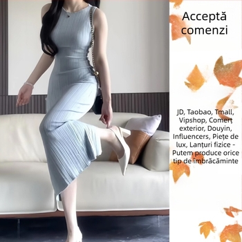 Rochie cu blocare pe culoare în stil coreean, imprimeu — prelucrare OEM și probă, prelucrare după desene, ciclu de probă 3–5