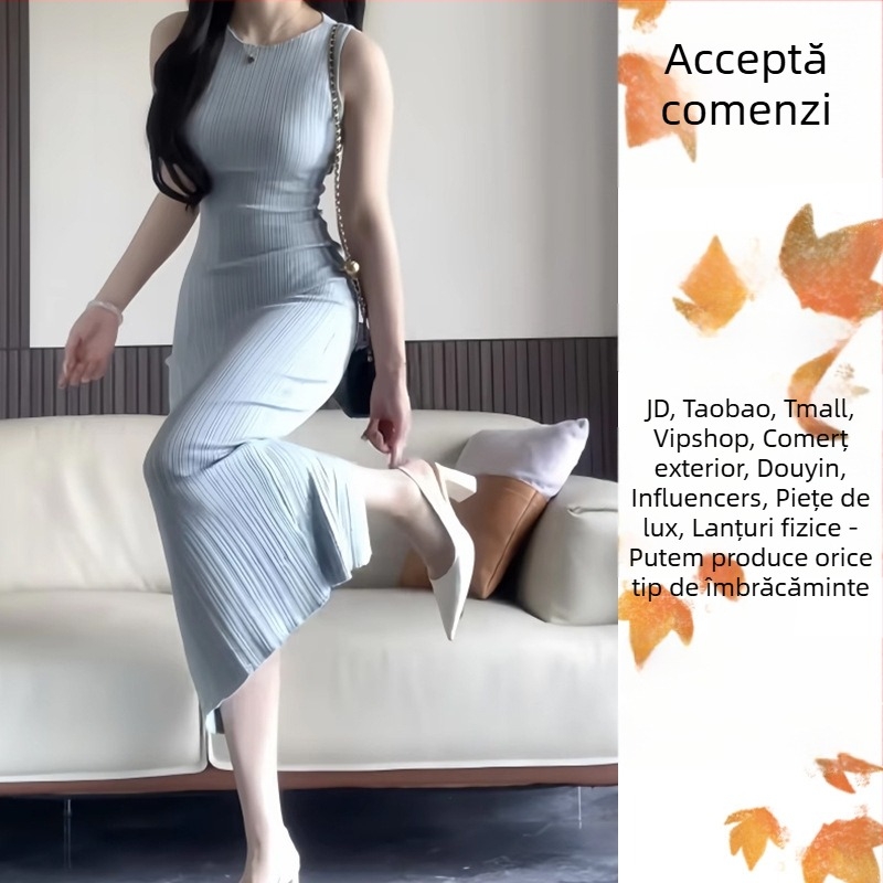 Rochie cu blocare pe culoare în stil coreean, imprimeu — prelucrare OEM și probă, prelucrare după desene, ciclu de probă 3–5