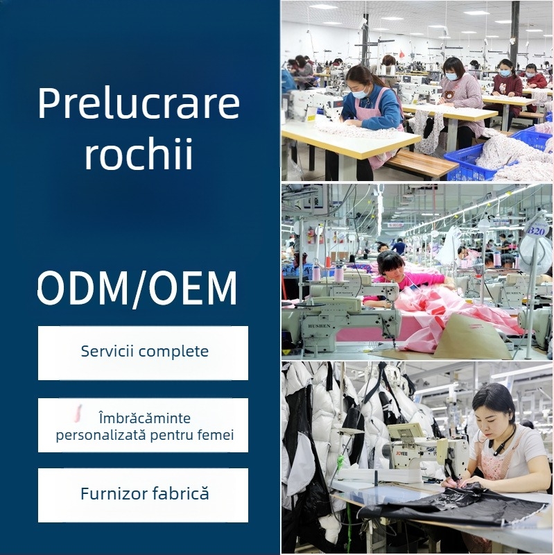 Rochie de damă din țesătură: producție în loturi mici, personalizare cu realizare tipare și mostre, producție la cheie cu ambalare materiale, procesare OEM
