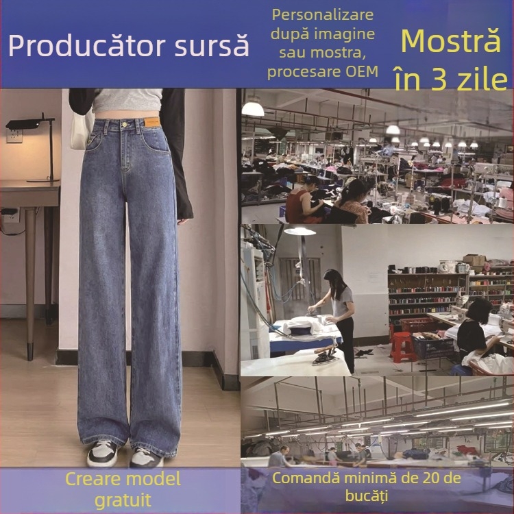 Jeans și Rochii – Producție de îmbrăcăminte personalizată în loturi mici, OEM, proiectare și producție de modele; Calitate medie spre înaltă; Ciclu de probă 3; Capacitate 1000 de unități; Procesare în funcție de probă și desene