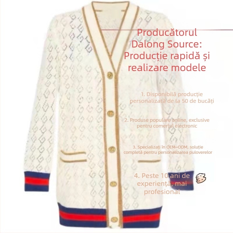 Pulover din cașmir și lână, cu gradient și broderie, personalizare OEM după desene, probă de 2 zile, capacitate de producție 1000 de bucăți