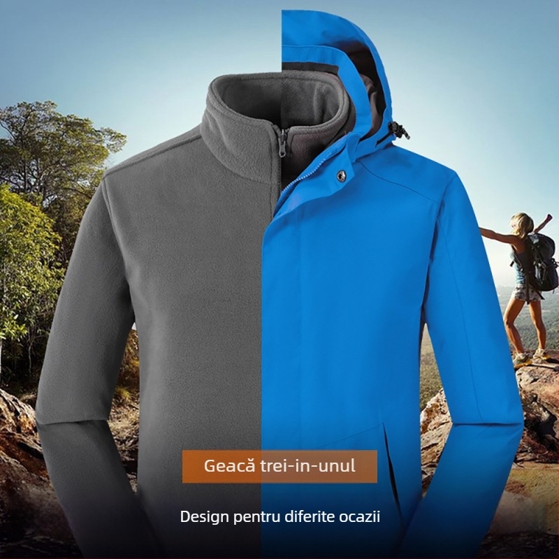 Geacă de lucru personalizată cu logo – trei în unu îmbunătățit pentru grup, producție OEM după desene, ciclu de probare 3 zile, până la 3000 buc./zi, materiale principale: bumbac, poliester, lână