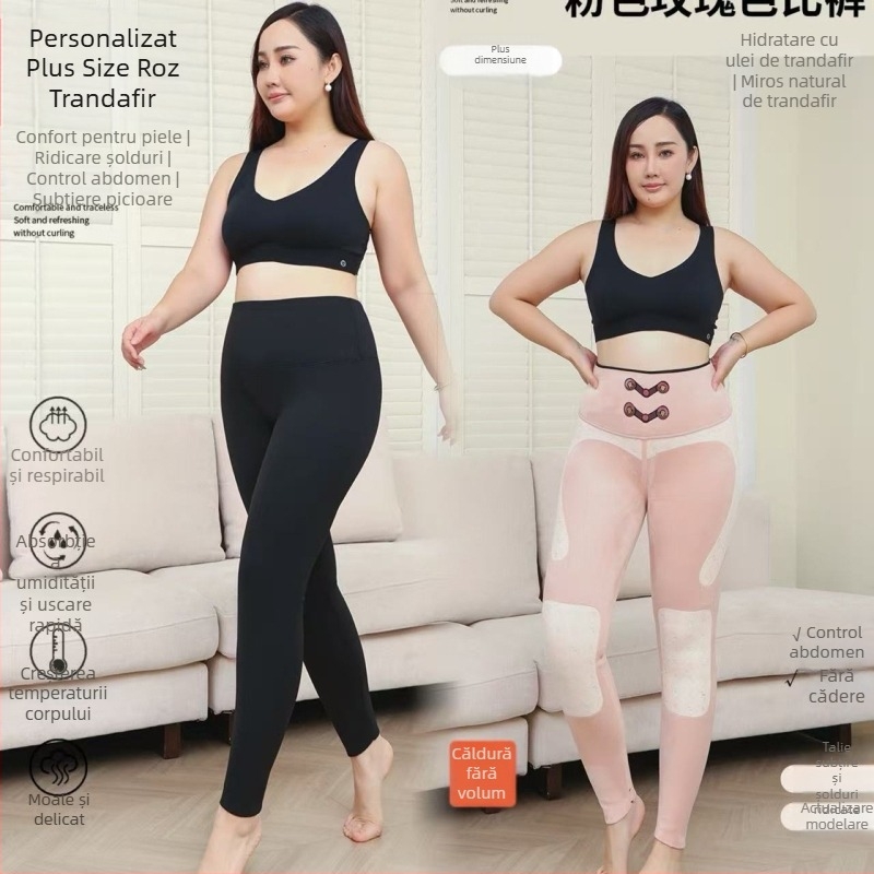 Colanți cu protecții pentru genunchi, stil Barbie, mărime plus, schimbare de culoare termochromă, antiderapante, model nou 2025, pentru femei