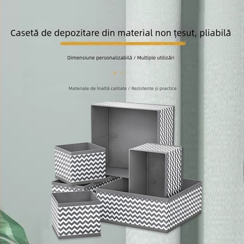 Cutie de depozitare pentru lenjerie, set de 6 piese, organizator tip sertar din material nețesut, compartimente pliabile