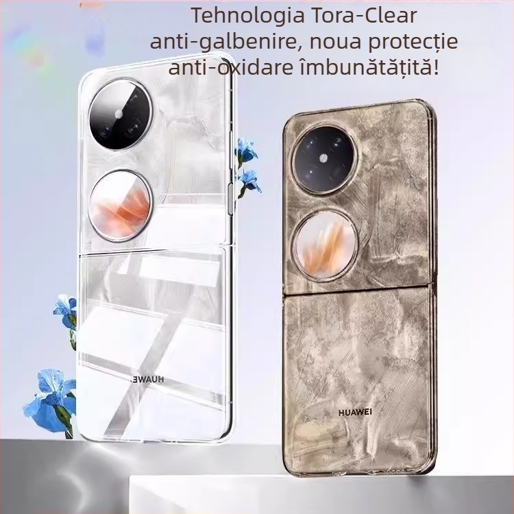Carcasă Huawei Pocket2 pentru telefon - ultra-subțire transparentă, husă de protecție din PC pliabilă, finisaj electroplacat, antiuzură, îmbunătățește aspectul.