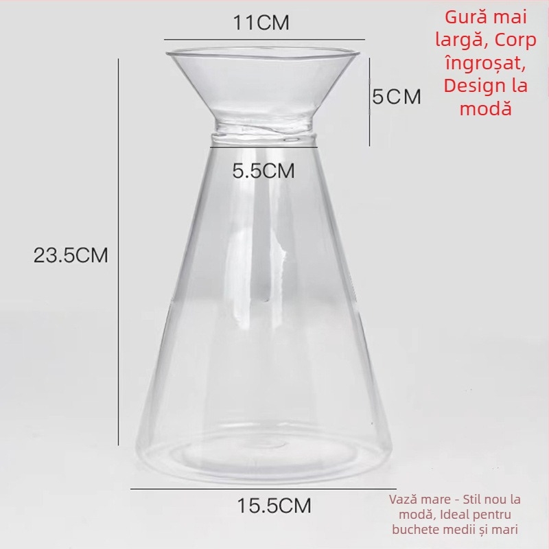 Vază din plastic în spirală pentru buchete, cu liner interior pentru aranjamente hidroponice; producție semi-automatizată; posibil etichetare privată; Brand Beautiful; toleranță ±1–2 cm