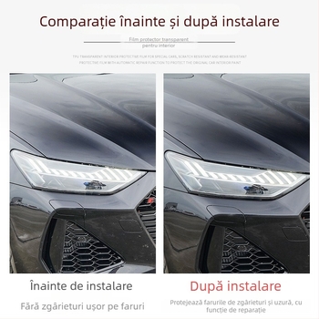 Folie protectoare TPU pentru faruri - Transparentă, rezistentă la temperaturi înalte și scăzute, potrivire universală