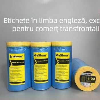 Folie de mască auto pentru vopsire, folie PE, grosime 10 μm, aderență bună, transparență bună, nucleu din hârtie Kraft