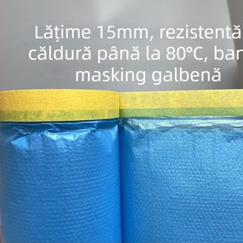 Folie de mască auto pentru vopsire, folie PE, grosime 10 μm, aderență bună, transparență bună, nucleu din hârtie Kraft