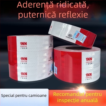 Sticker reflectorizant de avertizare pentru camion - autoadeziv, personalizabil, material: autocolant