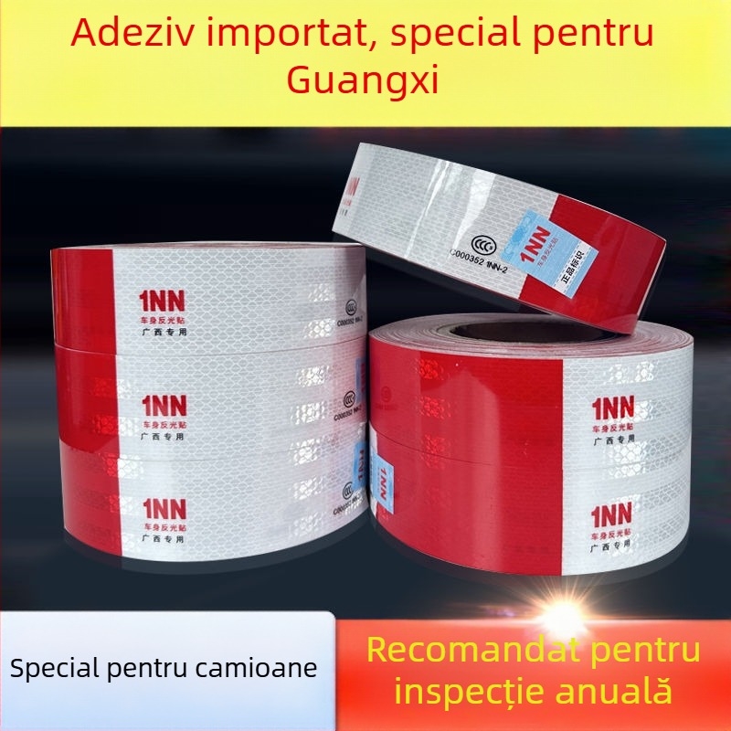 Sticker reflectorizant de avertizare pentru camion - autoadeziv, personalizabil, material: autocolant