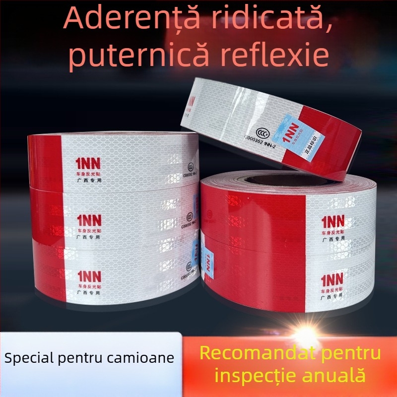 Sticker reflectorizant de avertizare pentru camion - autoadeziv, personalizabil, material: autocolant